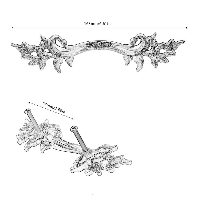 Mgoodoo 5PCS Antique Bronze Drawer Handle  French Provincial Dresser Pull Euro Style Closet Knob for Nightstand Door Cabinet Cupboard Furniture Kitchen Bathroom Bedroom - Image 4